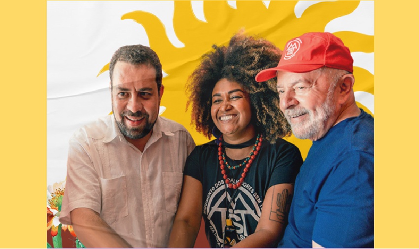 Ediane Maria com Boulos e Lula