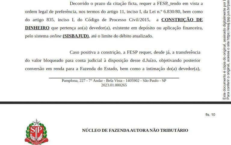 Governo do Estado de São Paulo, diante do “sumiço” de Eduardo Bolsonaro, requer que a Justiça sequestre de contas bancárias o valor devido pelo deputado Eduardo Bolsonaro ao Estado de São Paulo