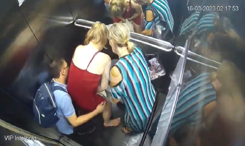 Mulher dá à luz em pé no elevador em MT; veja vídeo