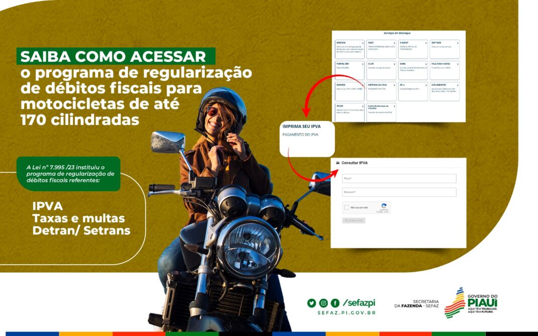 Piauí: Contribuintes já podem acessar sistema que reduz dívidas de motos em 90%