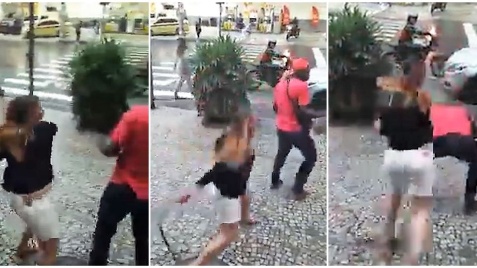 Mulher agride entregador com 'chicotadas' no Rio