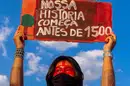 Indígena protesta contra Marco Temporal