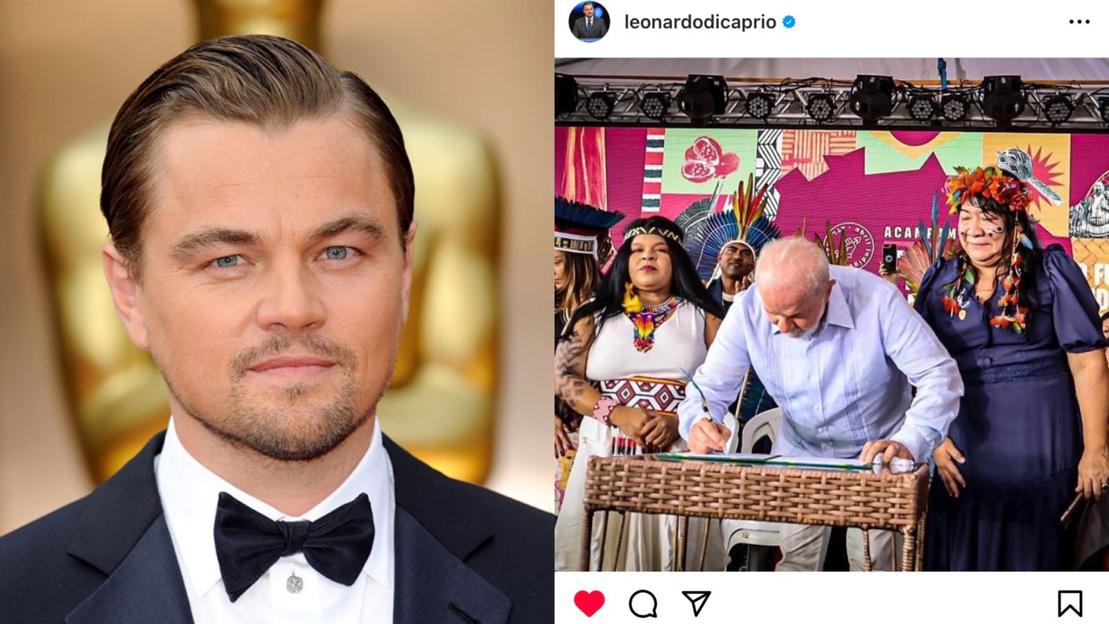 Leonardo DiCaprio publica foto elogiando Lula e critica Bolsonaro