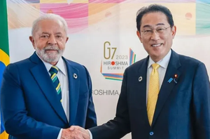 Presidente Luiz Inácio Lula da Silva e o primeiro-ministro do Japão Fumio Kishida.(Ricardo Stuckert)
