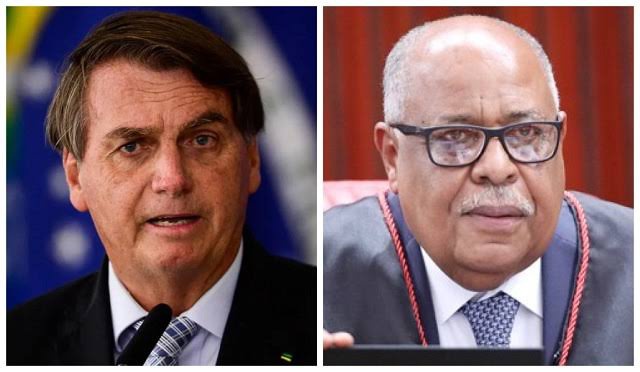 Bolsonaro e o ministro Benedito Gonçalves