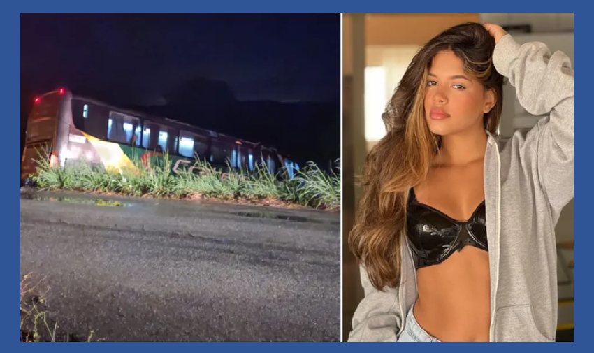 Ônibus da cantora Brisa Star cai em ribanceira em rodovia no Ceará