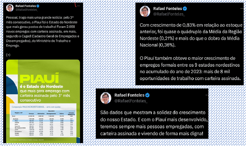 Piauí é o estado com maior geração de empregos no NE. Rafael Fonteles comemora