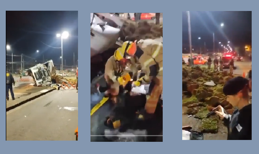 Vídeo: caminhão com uma tonelada de maconha tomba ao fugir de blitz da PM