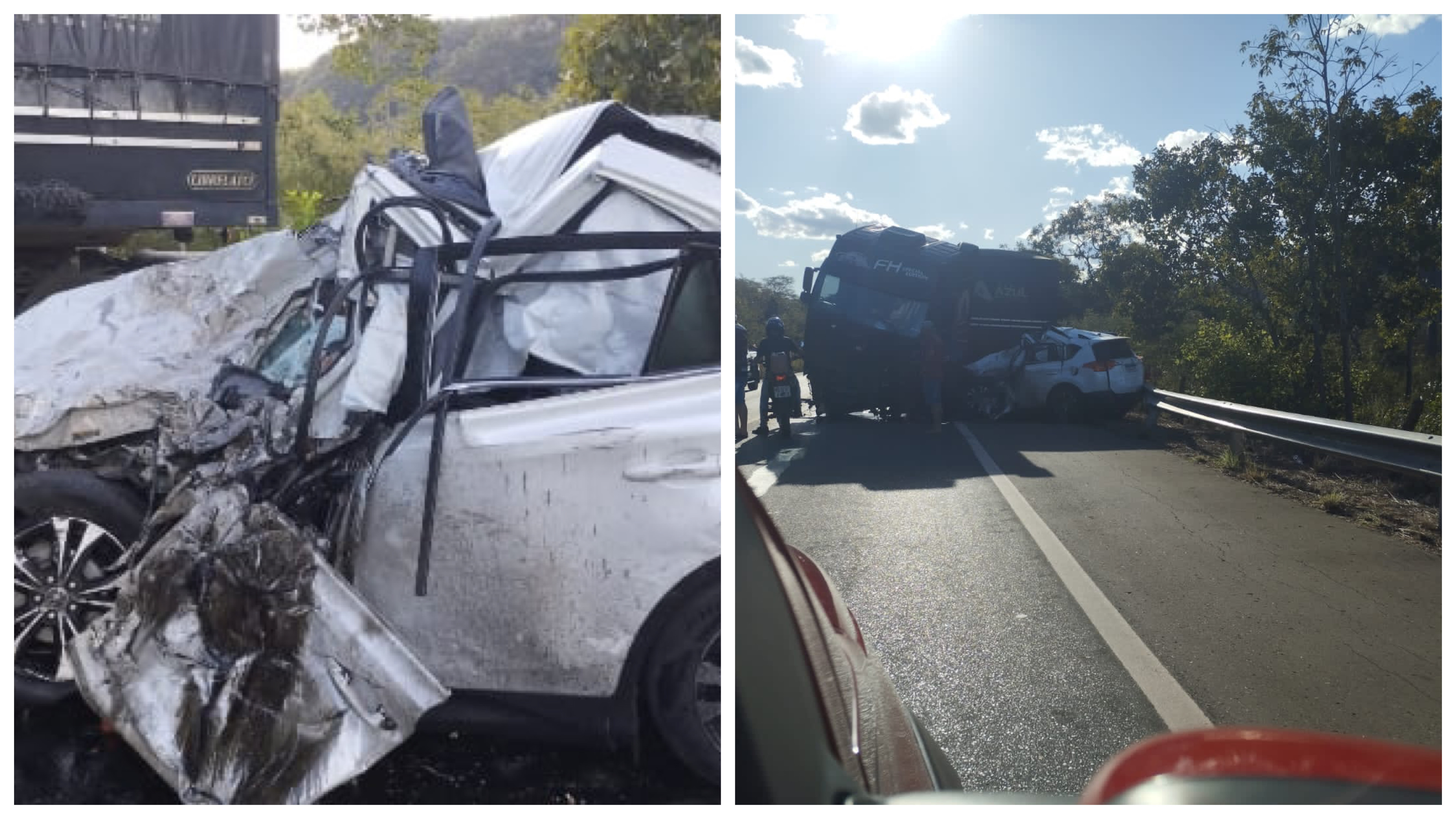 Grave acidente entre carreta e carro deixa 5 pessoas mortas no sul do Piauí