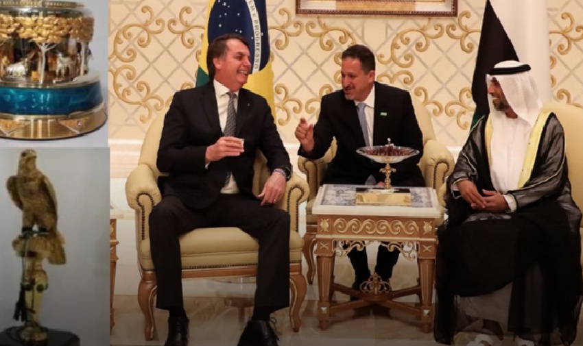 Jair Bolsonaro em visita a Abu Dhabi e os presentes investigados pela PF