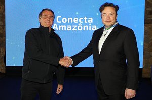 Musk veio ao Brasil e se encontrou com Bolsonaro em maio de 2022(Reprodução)