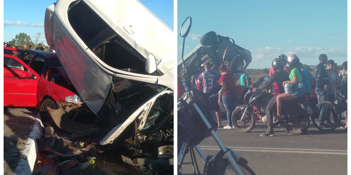 Vídeo: Acidente grave entre três veículos deixa feridos em Teresina