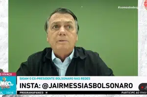 O ex-presidente Jair Bolsonaro em entrevista ao programa Pânico(Reprodução/Twitter)