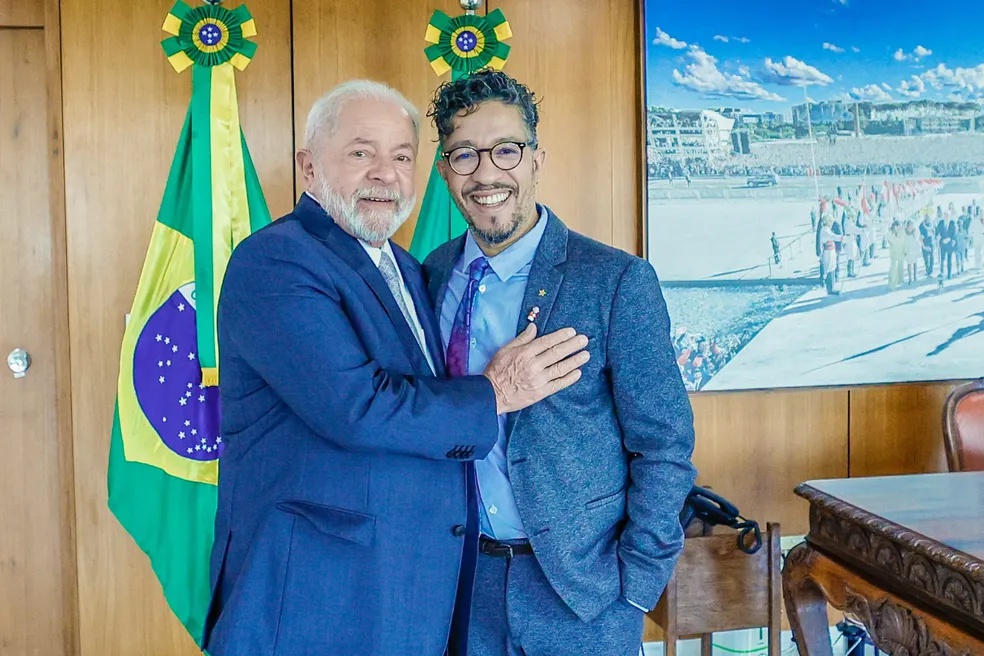 O presidente Lula e o ex-deputado Jean Wyllys, durante reunião no Palácio do Planalto