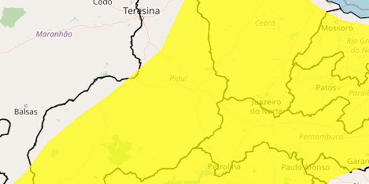 Piauí tem alerta de vendaval em 159 municípios