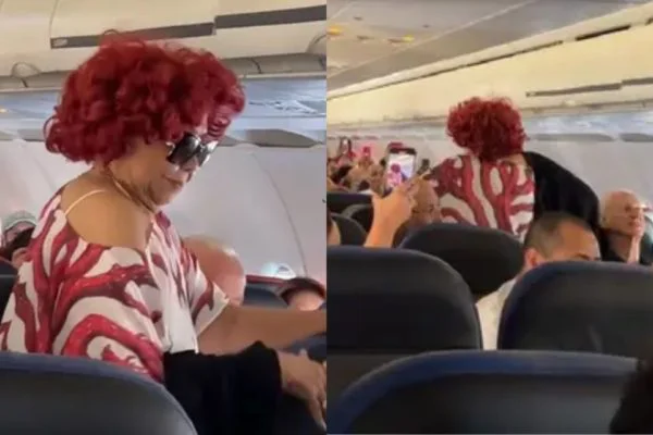 Vídeo: Alcione surpreende passageiros de voo atrasado com “show” particular