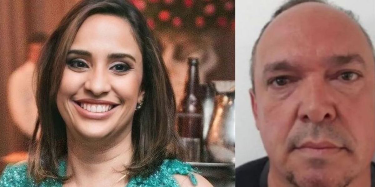 Cristiane Tirloni, a vítima, e o ex-PM Almir Reis, acusado de matá-la