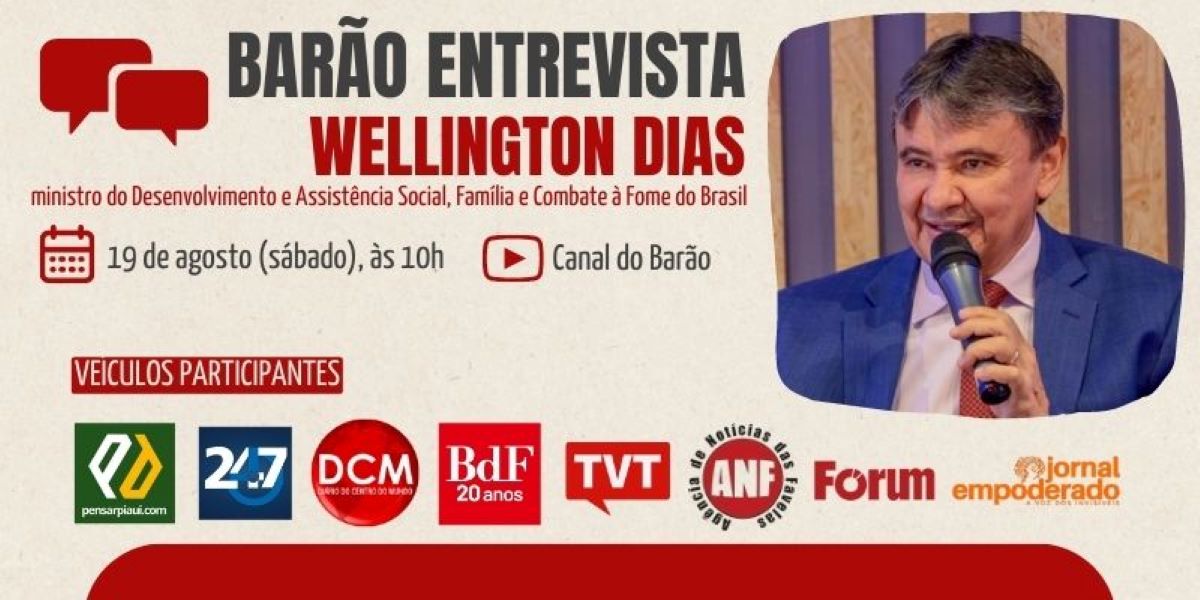 Veja agora entrevista com o  ministro Wellington Dias