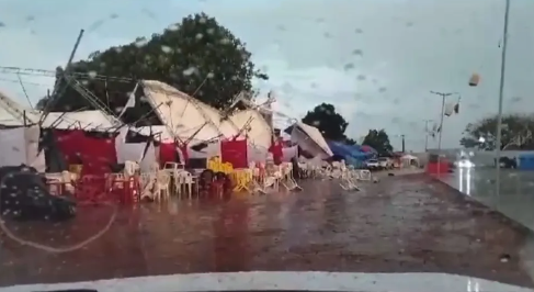 Em tempo de calor, chuva causa destruição em Baixa Grande do Ribeiro