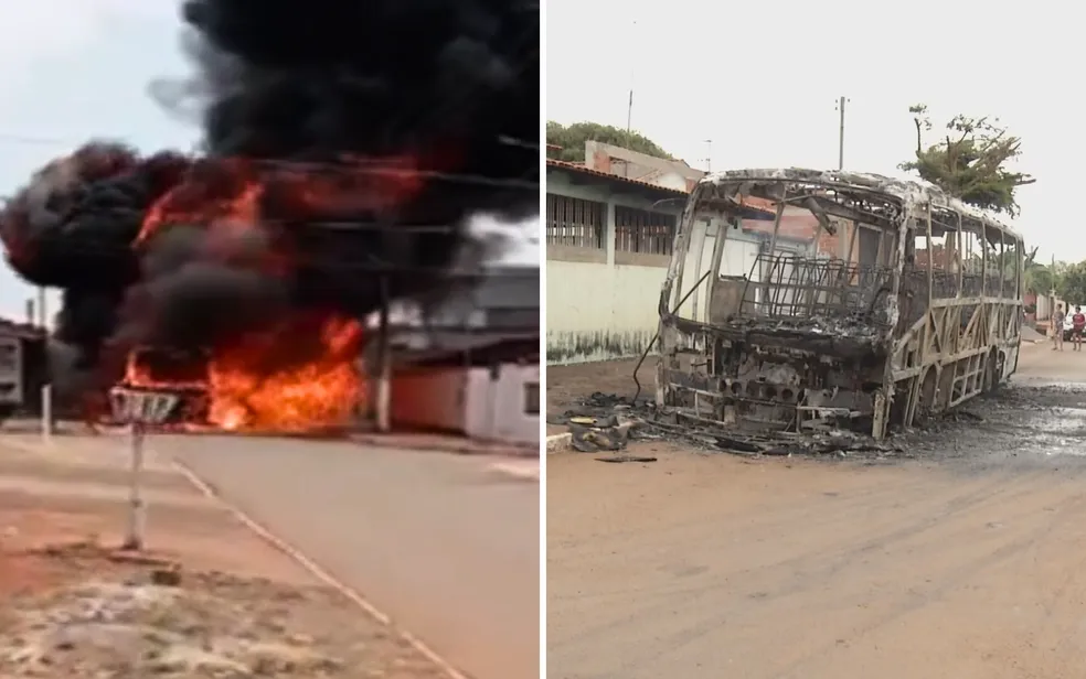 Vídeo: Homem coloca fogo em ônibus escolar, e alunas escapam por pouco