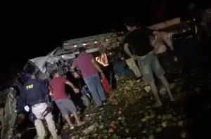 Acidente entre ônibus e caminhão deixa 24 mortos na Bahia(Reprodução)