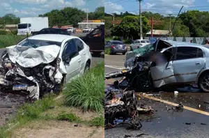 Colisão entre três veículos deixa uma pessoa morta em Teresina(Montagem Pensar Piauí)