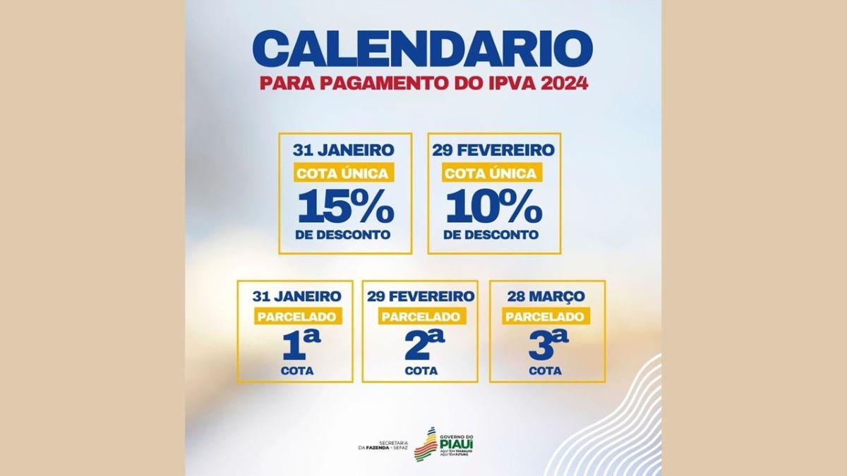 Pagamento do IPVA 2024: pague com desconto de 15/%