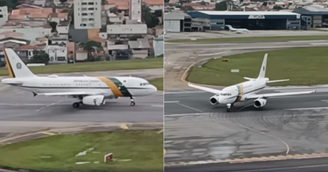 O avião presidencial teve problemas na decolagem no aeroporto de Congonhas, em São Paulo, mas retornou ao pátio militar. Após 20 minutos, foi liberado para o voo.