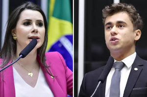 Caroline de Toni e Nikolas Ferreira(Zeca Ribeiro/Câmara dos Deputados)