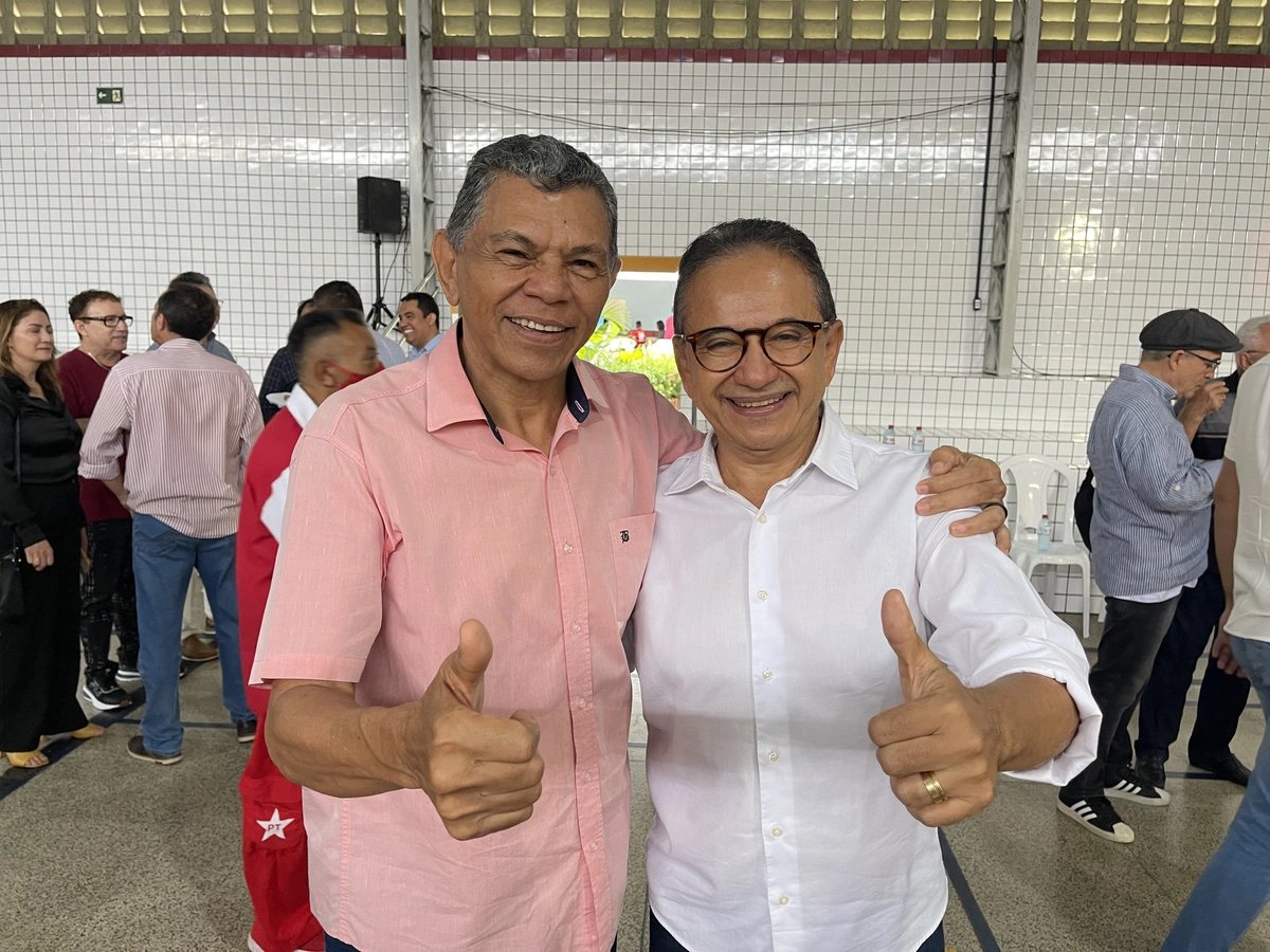 Dr. Hélio e o presidente do PT, João de Deus