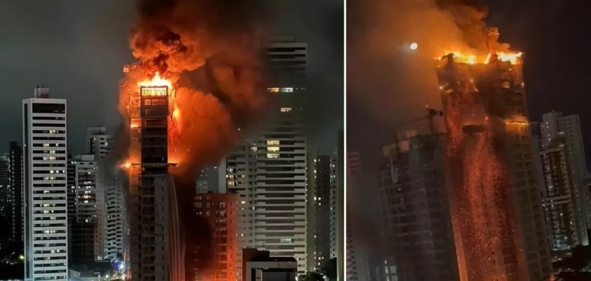 Incêndio de grandes proporções atinge prédio no Recife (vídeo)