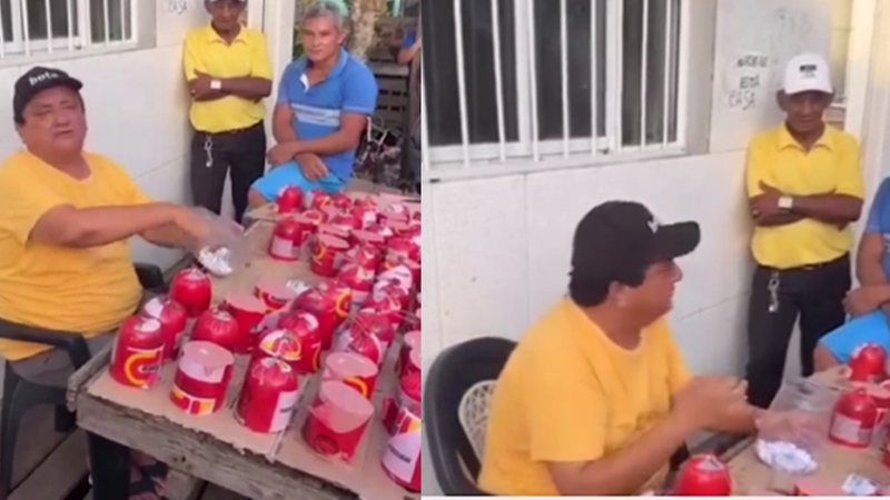 VÍDEO: Pré-candidato a vereador distribui mortadela em bairro carente