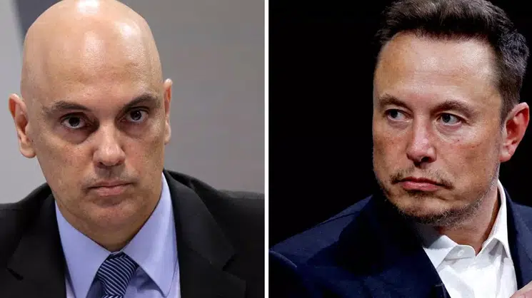 Alexandre de Moraes e Elon Musk (Foto: Reuters)