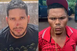 Deibson Cabral Nascimento e Rogério da Silva Mendonça após serem capturados.(Reprodução)