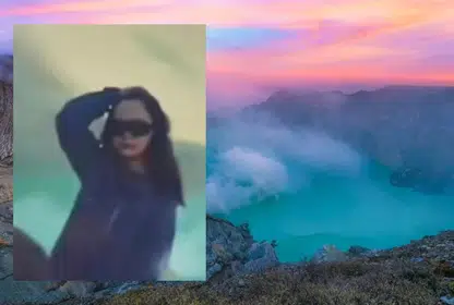 Mulher morre após cair dentro de vulcão ao posar para foto