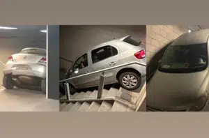 Torcedor do Cruzeiro erra saída e desce escadaria no Mineirão com carro(Montagem Pensar Piauí)