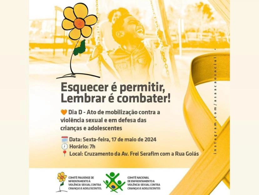 Ações marcam o dia D de enfrentamento a violência sexual infantil no Piauí