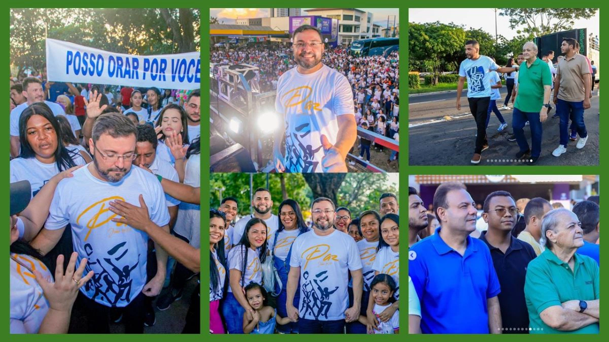 Fábio Novo e Sílvio Mendes na Marcha para Jesus