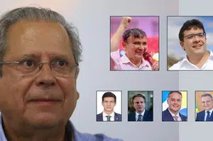 José Dirceu, Wellington Dias, Rafael Fonteles, João Campos, Camilo Santana, Renan Filho e Rui Costa(Montagem pensarpiaui)
