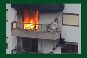 Menino é resgatado de maneira heroica por vizinhos em incêndio no RS(Montagem Pensar Piauí)