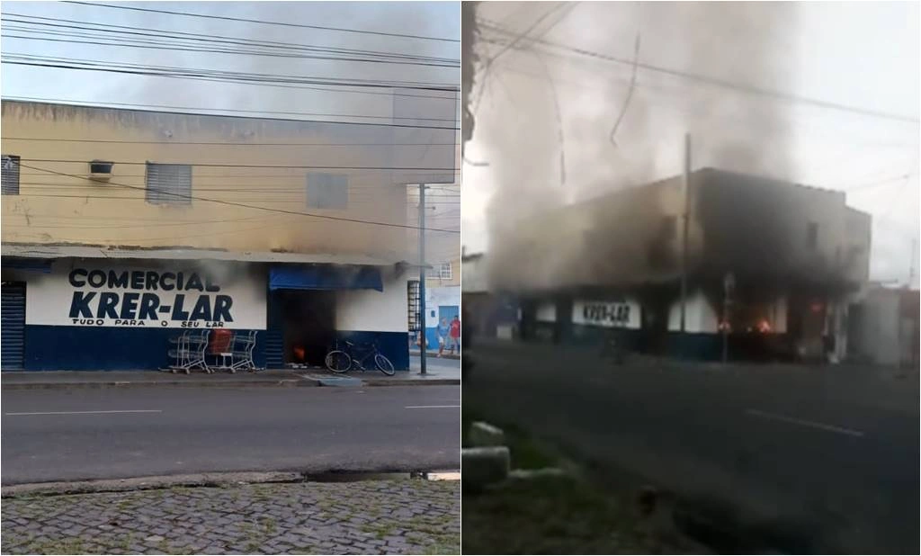 VÍDEO: Incêndio de grande proporção deixa supermercado totalmente destruído em Teresina