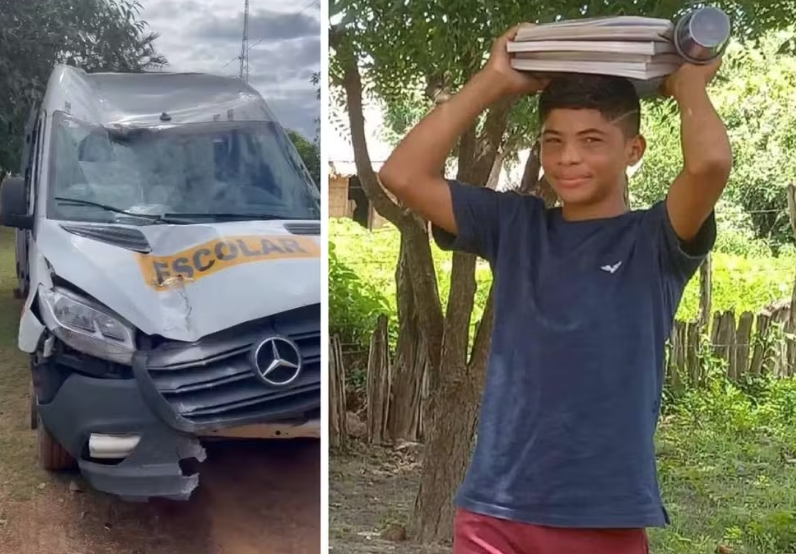 Um adolescente morreu e outro ficou ferido em um acidente com uma van escolar