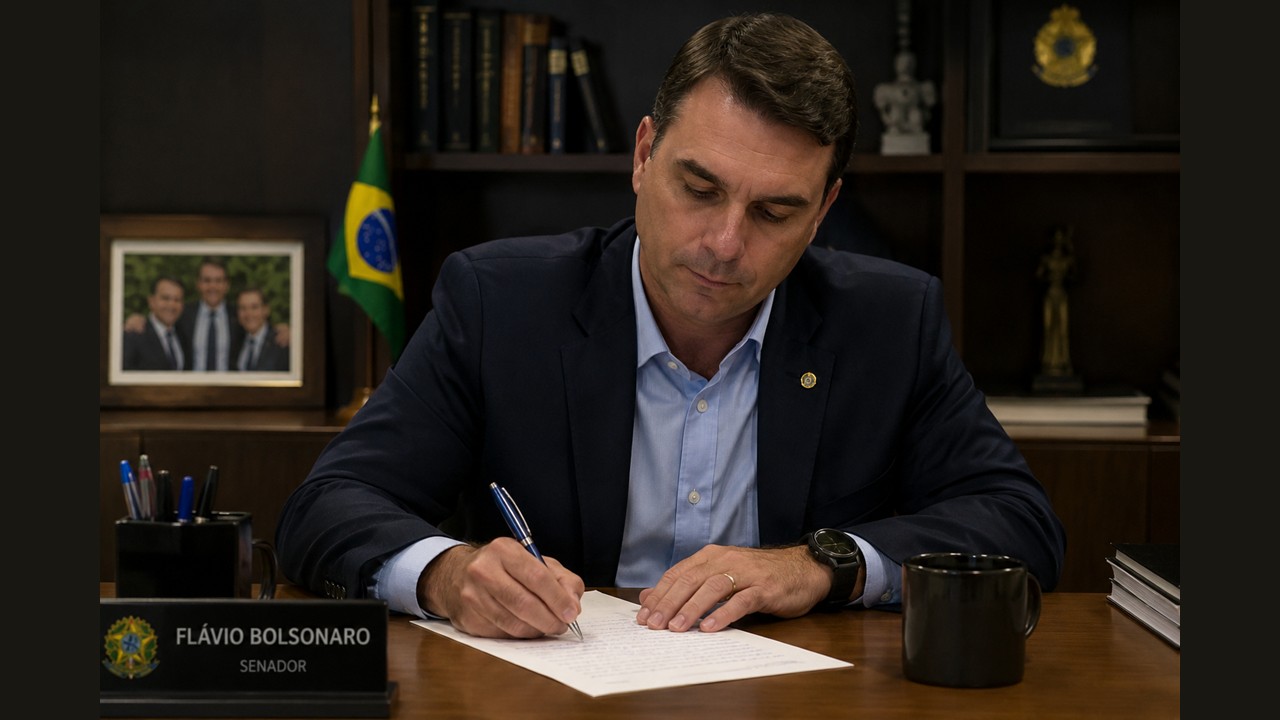 Flávio Bolsonaro pede a Trump que adie tarifaço contra o Brasil e promete rever Pix, Mercosul e relações comerciais com os EUA