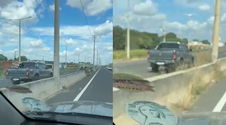Carro na contramão da BR-316 quase provoca acidente em Teresina