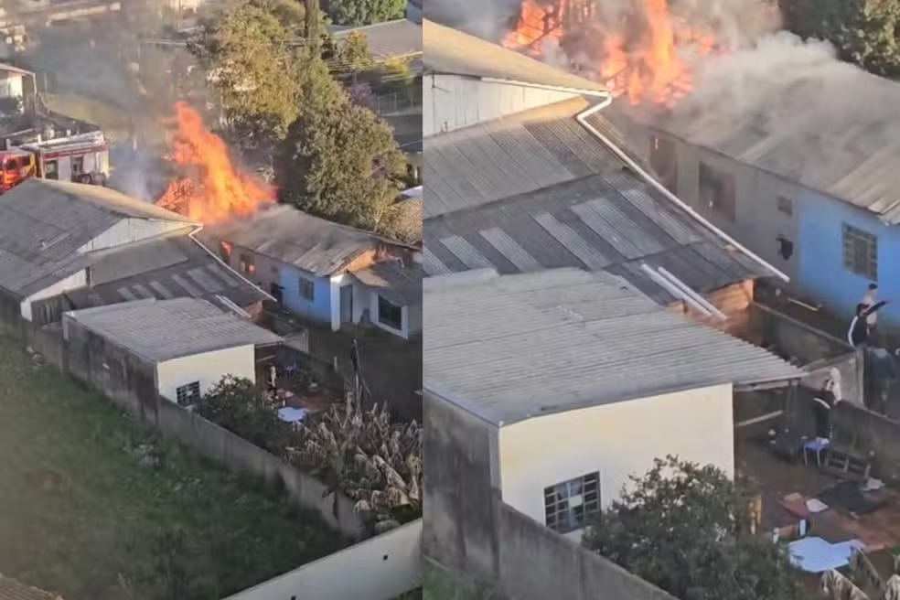 Vizinhos quebram parede e salvam homem de casa em chamas