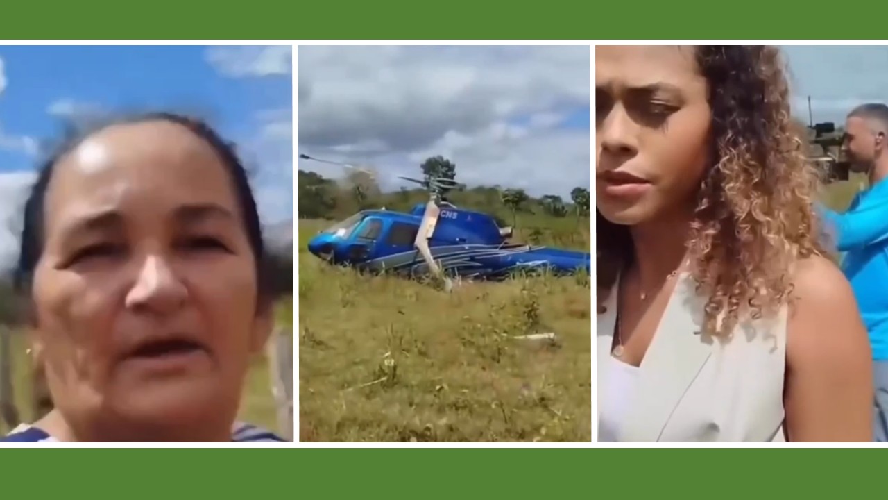 Celular na mão: Moradora surpreende jornalista e a entrevista durante cobertura no Piauí
