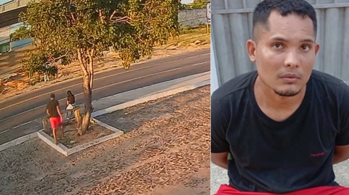 Mulher é agarrada por homem em parada de ônibus no Piauí; suspeito é preso
