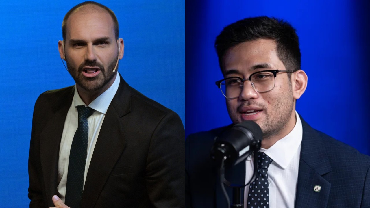 Fogo no parquinho: Eduardo Bolsonaro ameaça bater em Kim Kataguiri e este o chama de frouxo e fraco