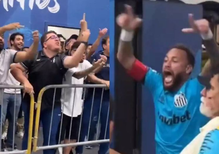 Neymar se envolve em confusão após vitória do Santos