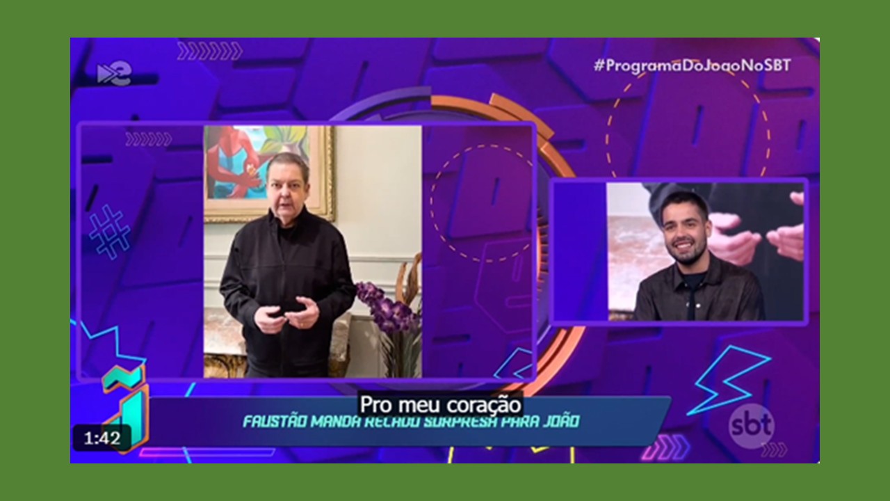 Fausto Silva no SBT! Ele mandou uma mensagem para o Programa do João